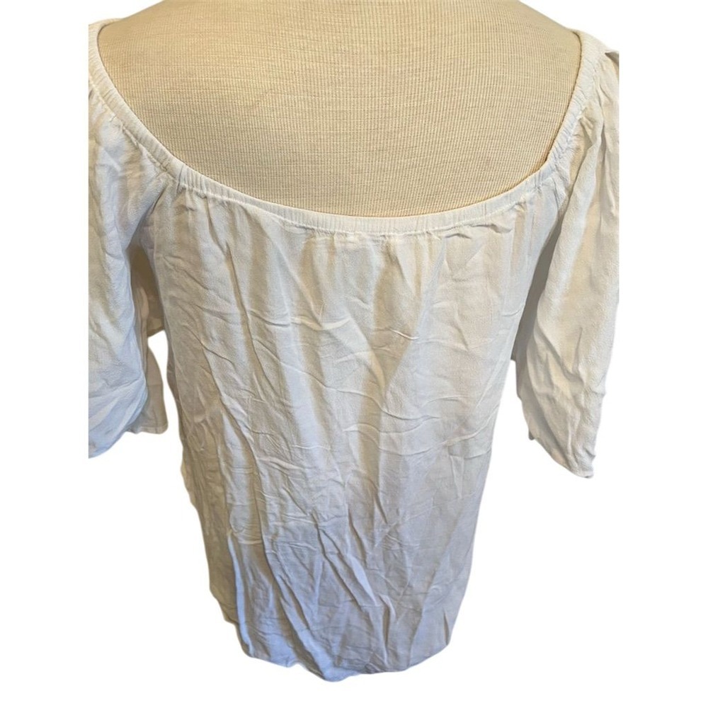 Venus Women's Off Shoulder‎ Puff Sleeve Blouse White M coastal casual - Picture 3 of 11